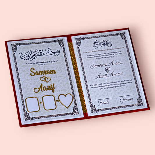Personalized Nikah Nama - Custom Islamic Marriage Certificate