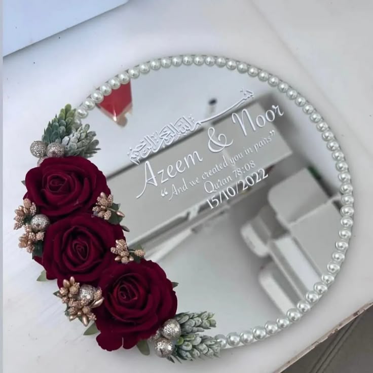 Custom Wedding Mirror Arabic Calligraphy - Personalized Names | Glamorha