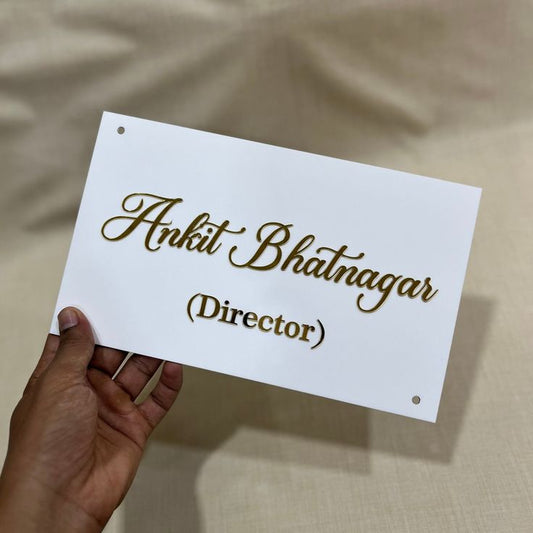 Simple Professional Acrylic Name Plate for Office & Cabin