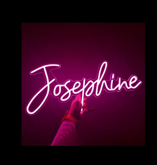 Pink LED Neon Name Sign - Custom Script Lettering with Vibrant Glow