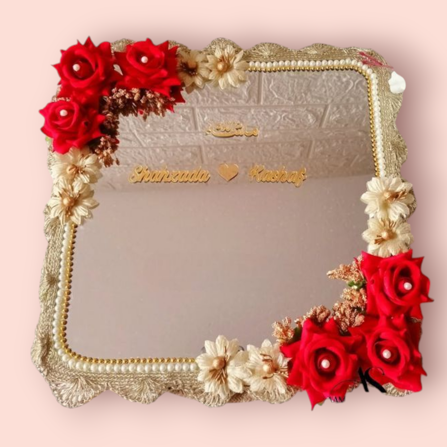 Personalized Decorative Frame with Red Roses