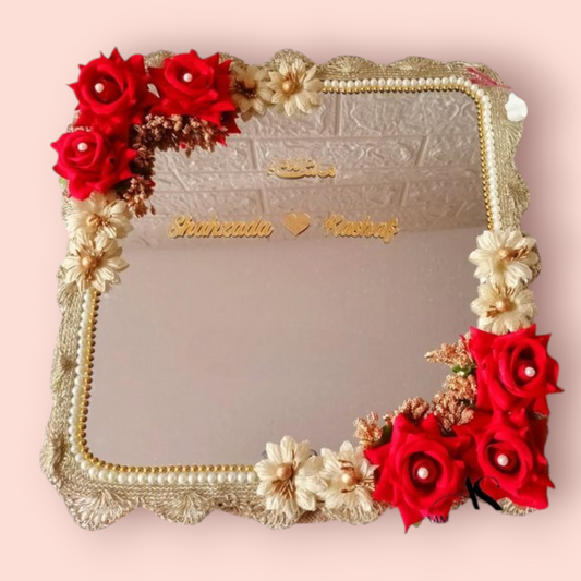 Personalized Decorative Frame with Red Roses